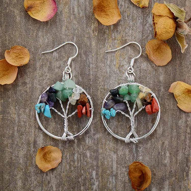 7 Chakra Tree Of Life Earrings-Your Soul Place